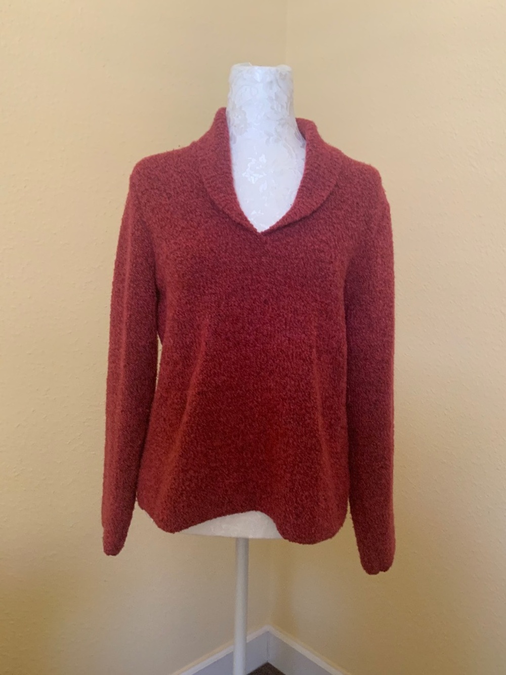 Eileen Fisher Textured  Wool/Nylon Cashmere Sweater